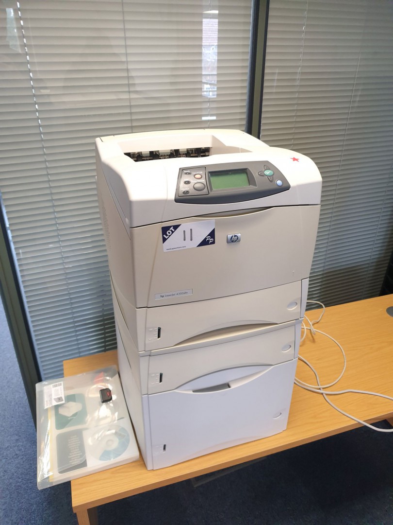 HP 4300DN LaserJet A4 mono printer with 3x paper f...
