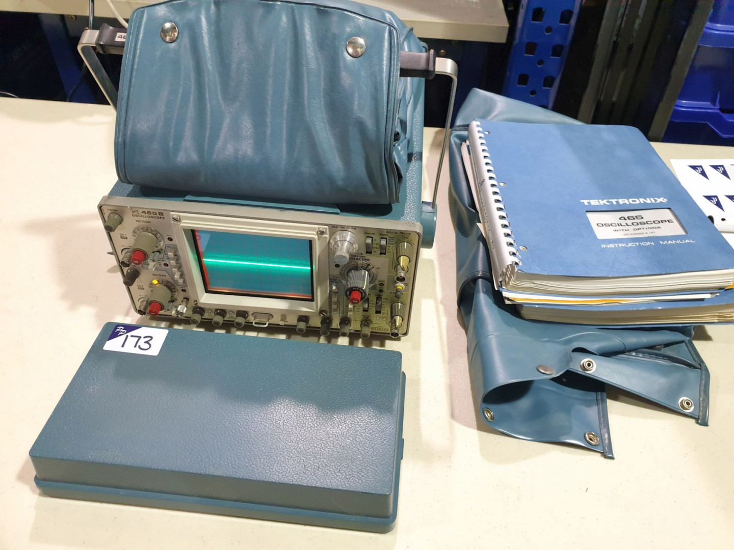 Tektronix 465B oscilloscope, manuals & cables