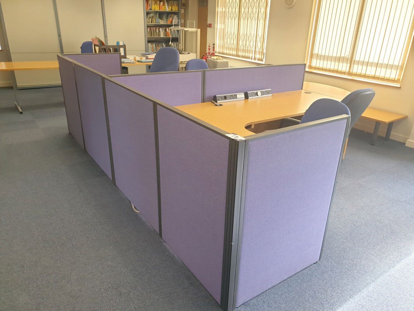 Sven Christiansen light oak modular office island,...