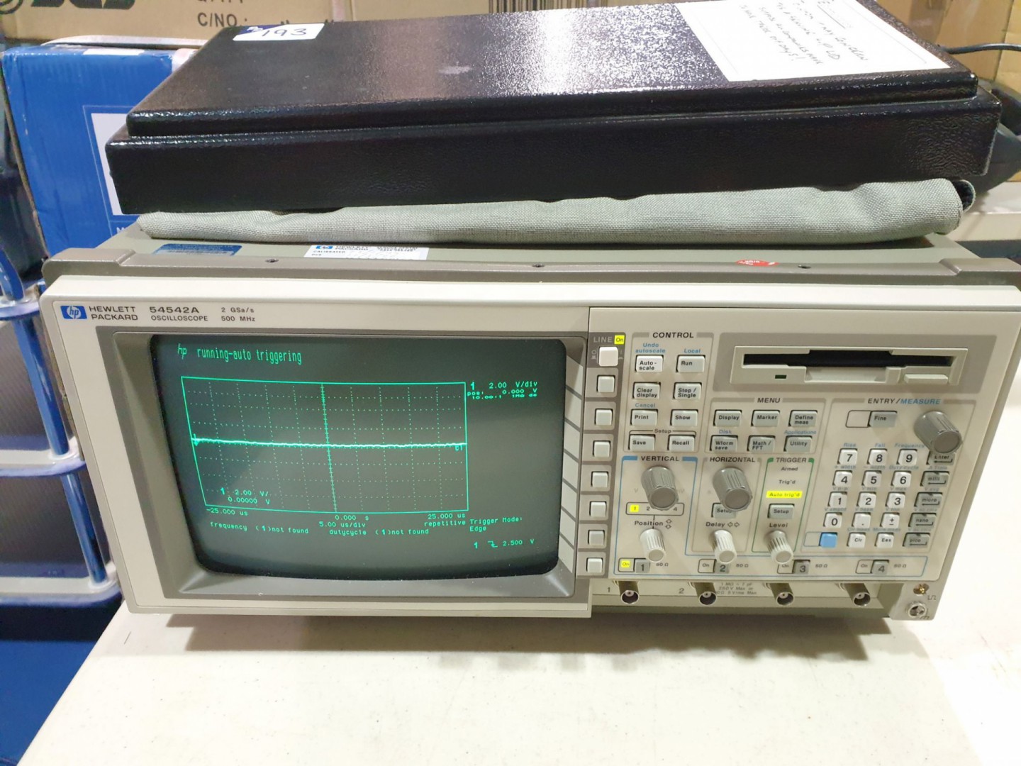 HP 54542A oscilloscope, 500MHz with 4x HP modular...