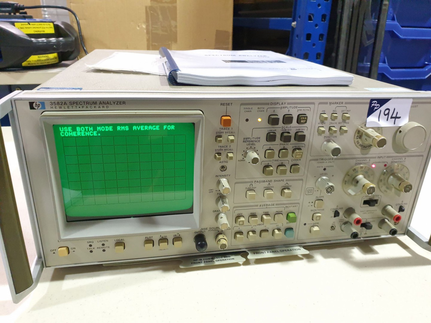 HP 3582A spectrum analyser