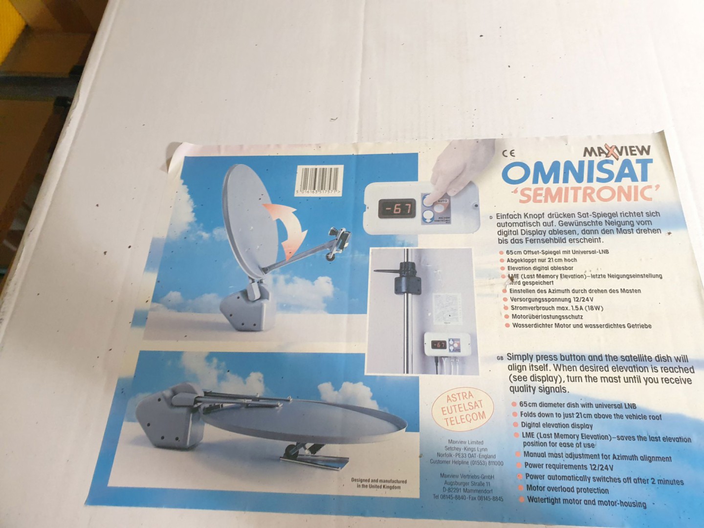 Max View Onimisat semitronic 65cm portable satelli...