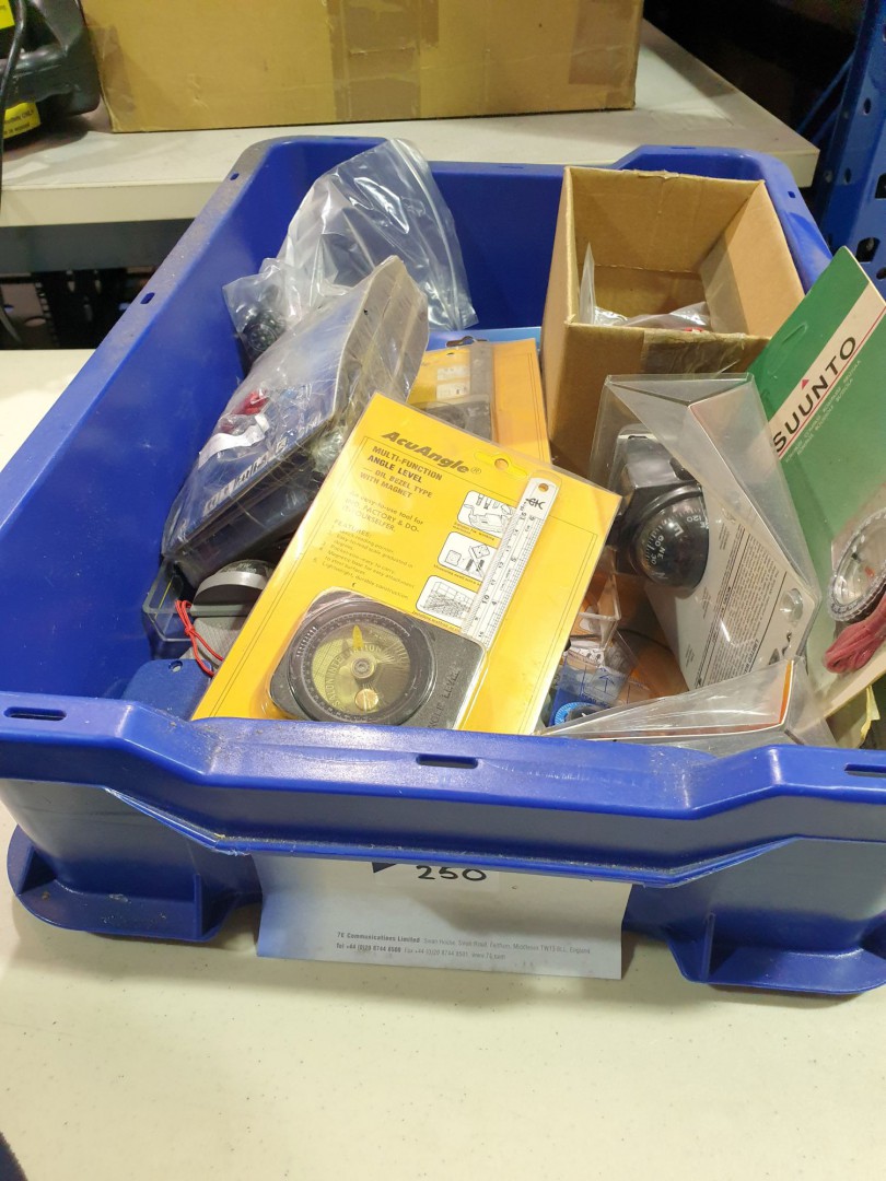 Qty various compasses, inclinometers etc (unused)...