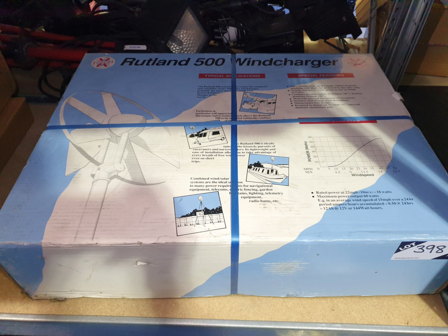 Rutland 500 windcharger, 22mph = 18W, 24hrs = 12ah...
