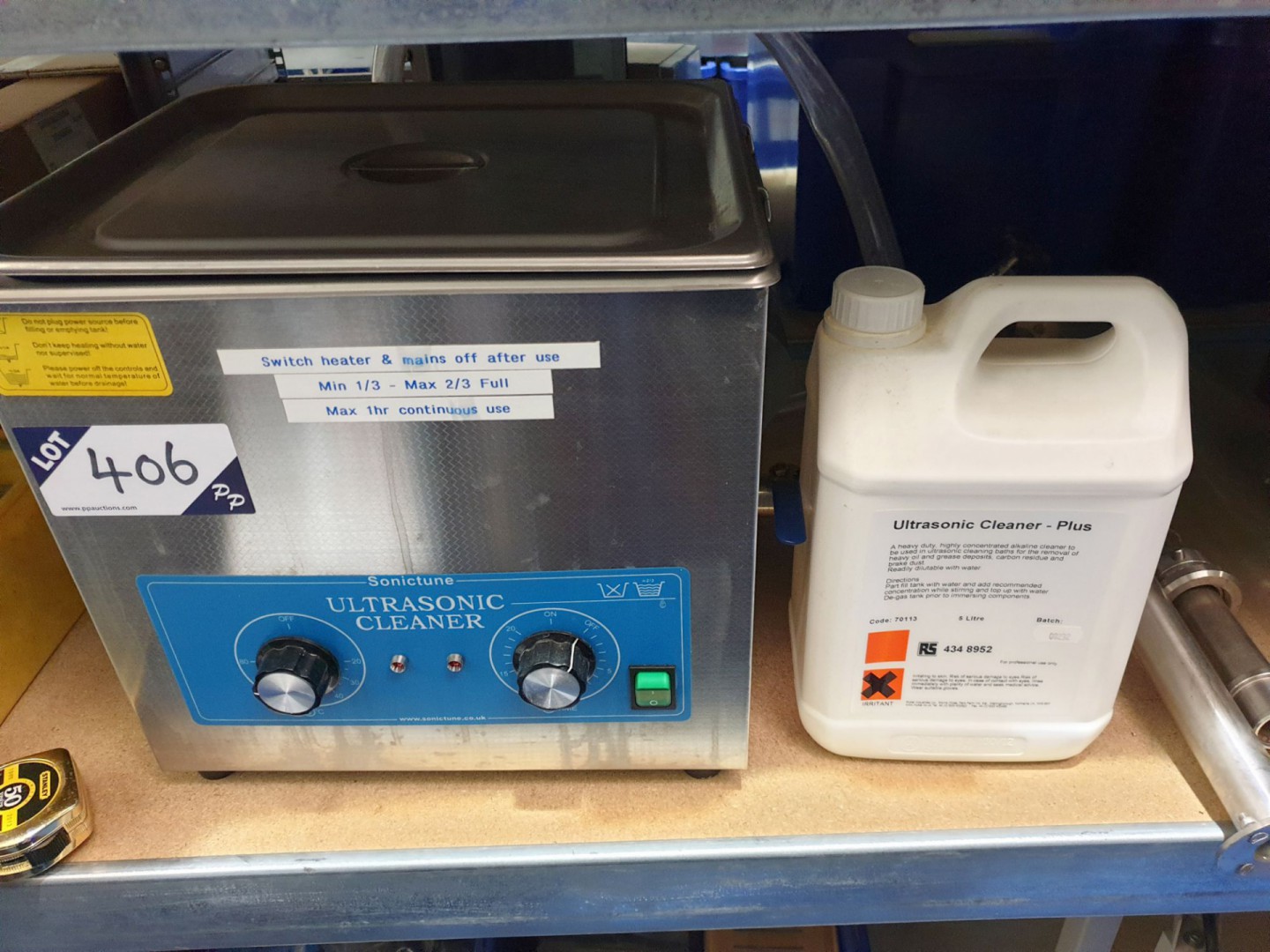 Sonictune ultra-sonic cleaning tank, 80 degC temp,...