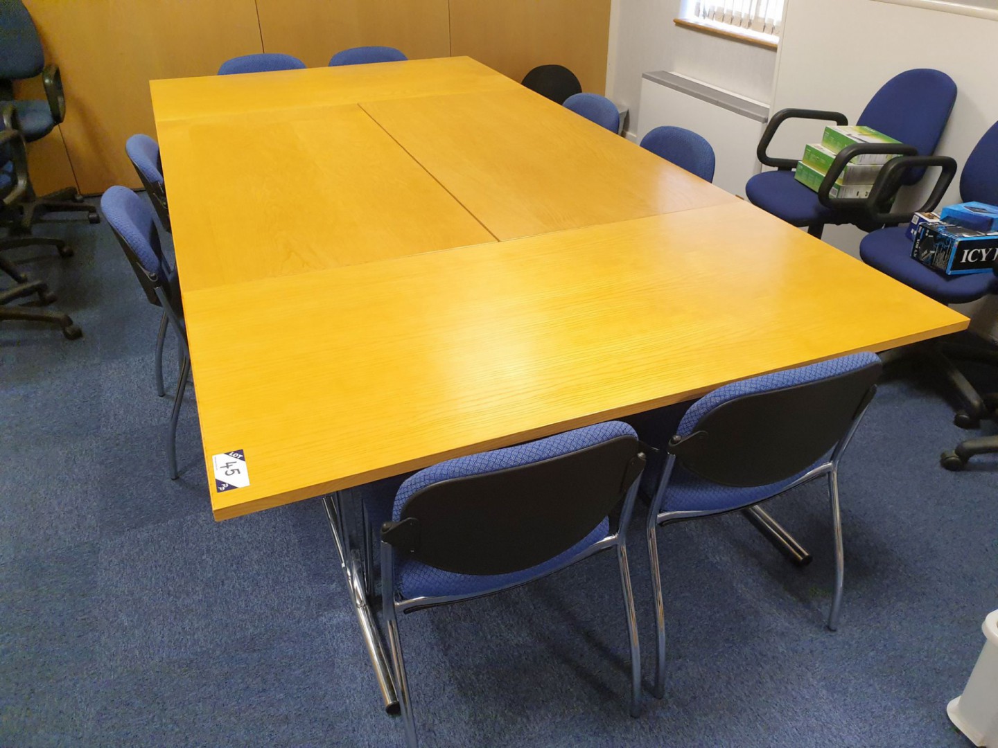 4x light oak folding office desks, 1600x800mm with...