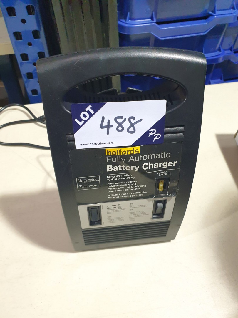 Halfords full automatic battery charger, 240, 12v