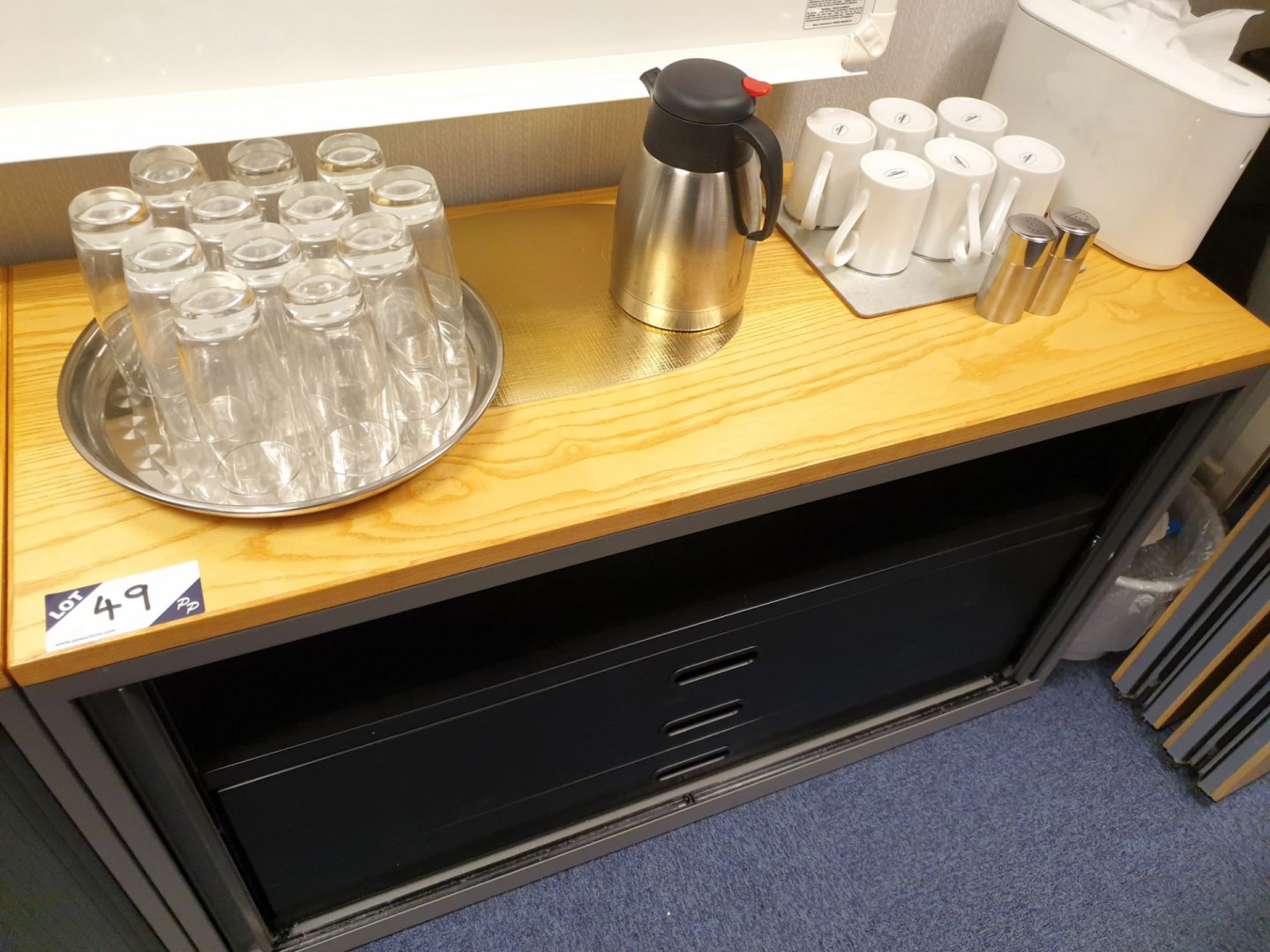 Metal sliding door wooden top storage cabinet,1200...