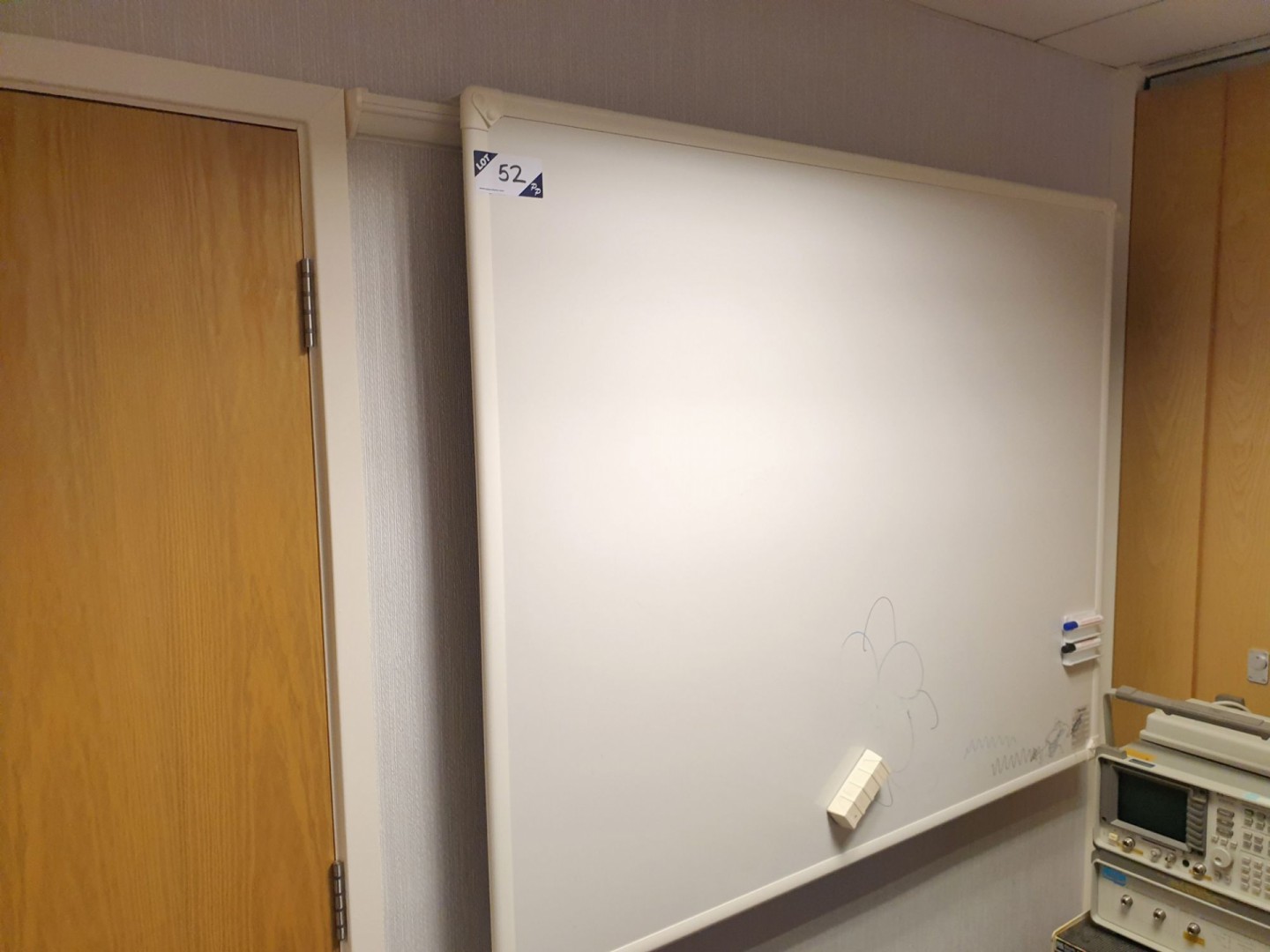 Pendax wall hung white board on rail system, 1530x...