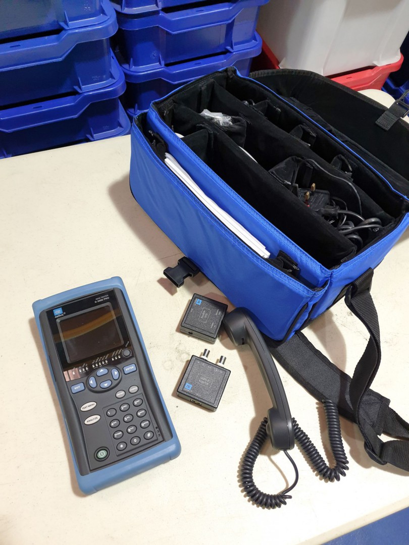 Aethra D2000 Pro ISDN tester with equipment in car...