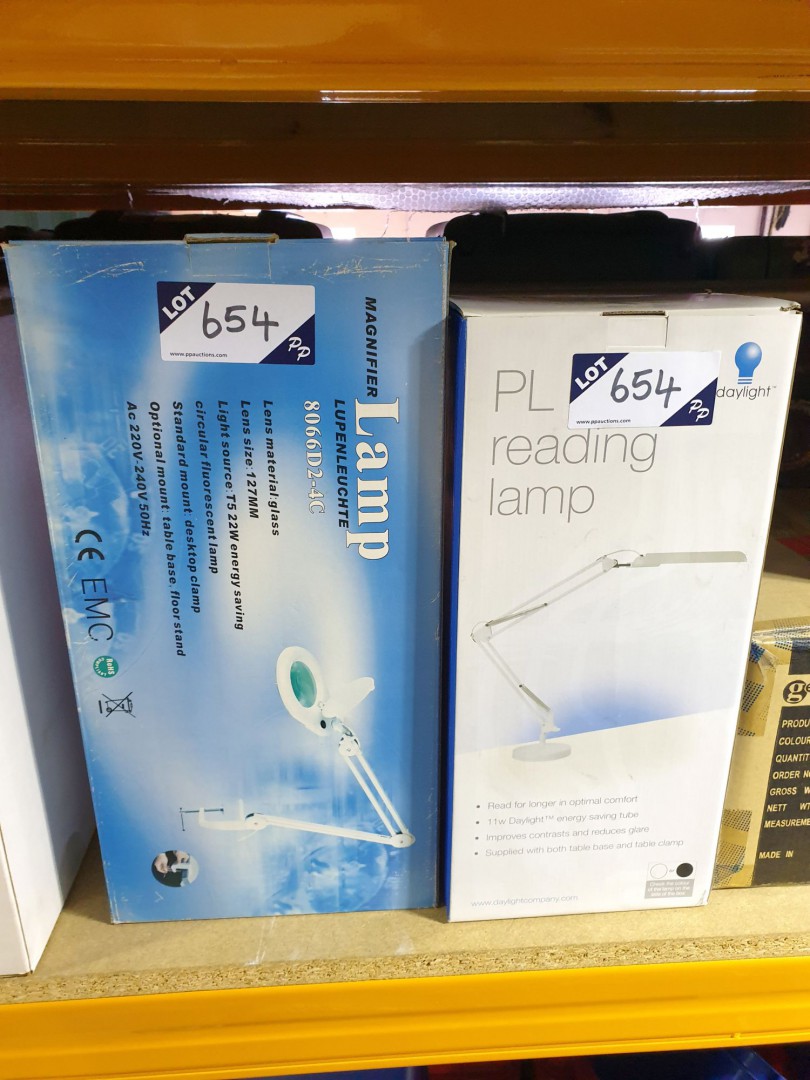 Daylight PL reading lamp (boxed & unused), magnifi...