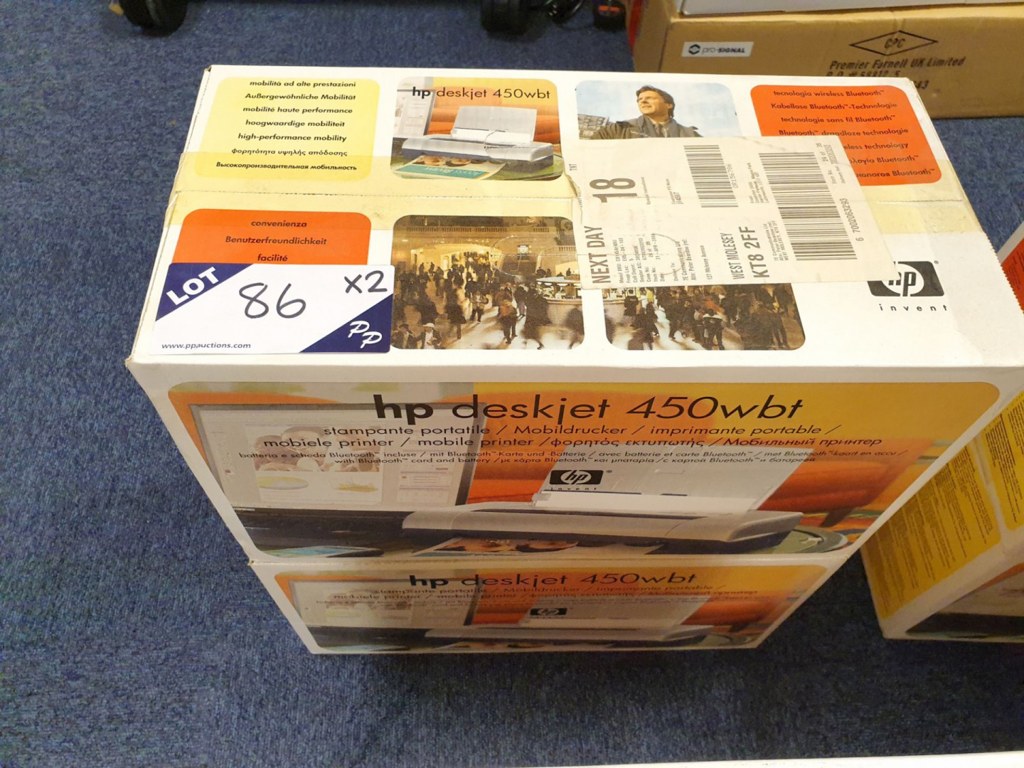 2x HP Deskjet 450WBT portable inkjet printers (box...