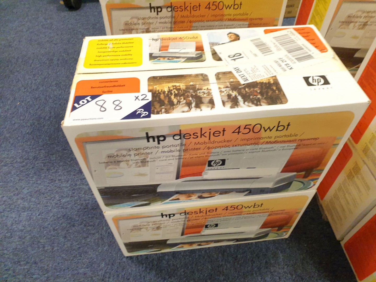 2x HP Deskjet 450WBT portable inkjet printers (box...
