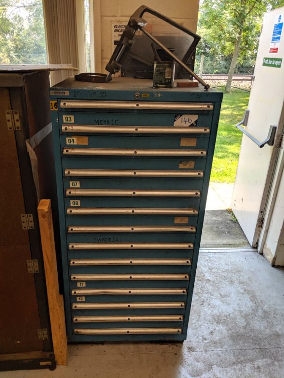 Dexion 14 drawer storage cupboard, 720x1520x710mm