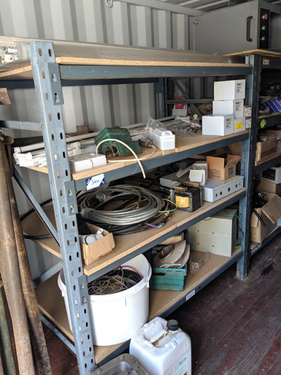 Contents of container inc: racking, electric fitti...