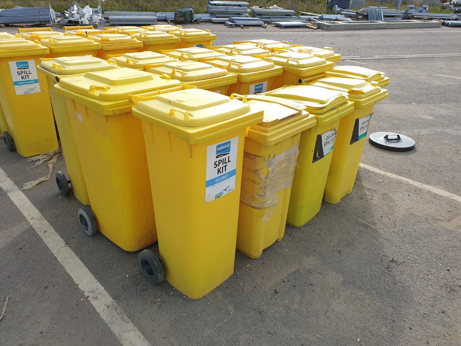 15x superior yellow wheely bin spill kits