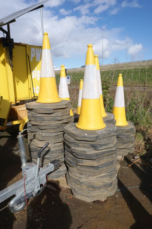 30x JSP yellow road cones, 900mm high