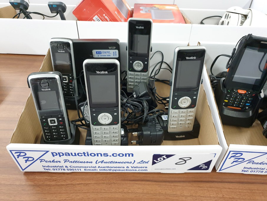 Qty various Yealink cordless phones with Yealink W...