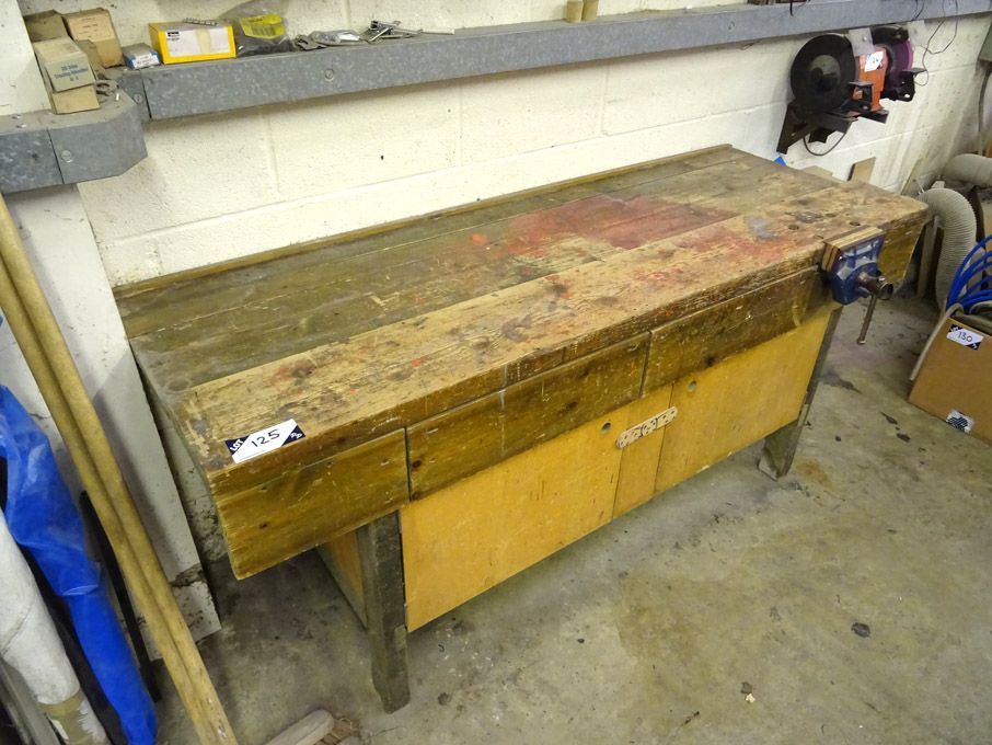 Wooden carpenter's bench with Record bench vice, 1...