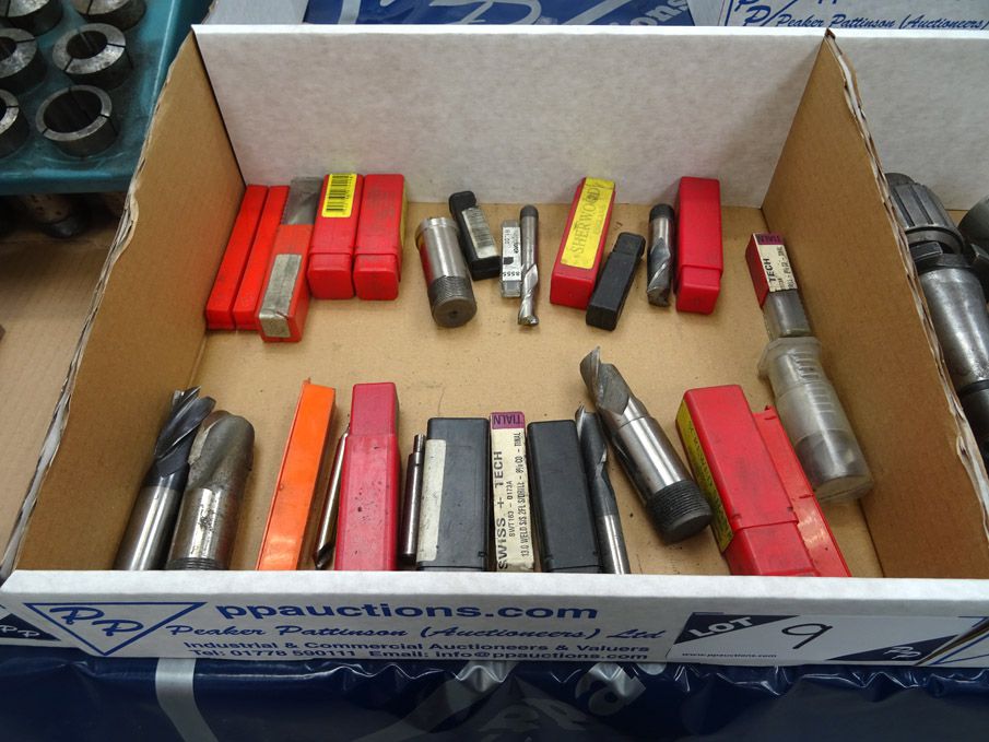 Qty HSS screw shank end mills, slot drills to 22mm...