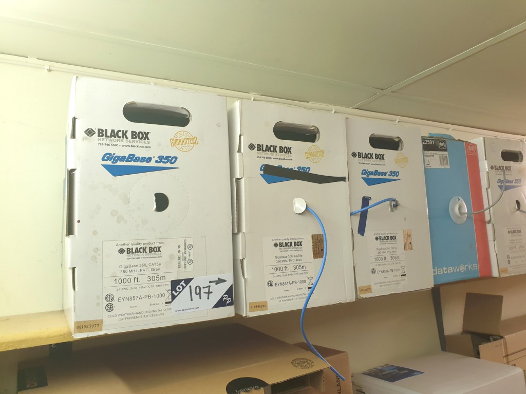 Qty various 13 part used drums CAT 5e Ethernet cab...