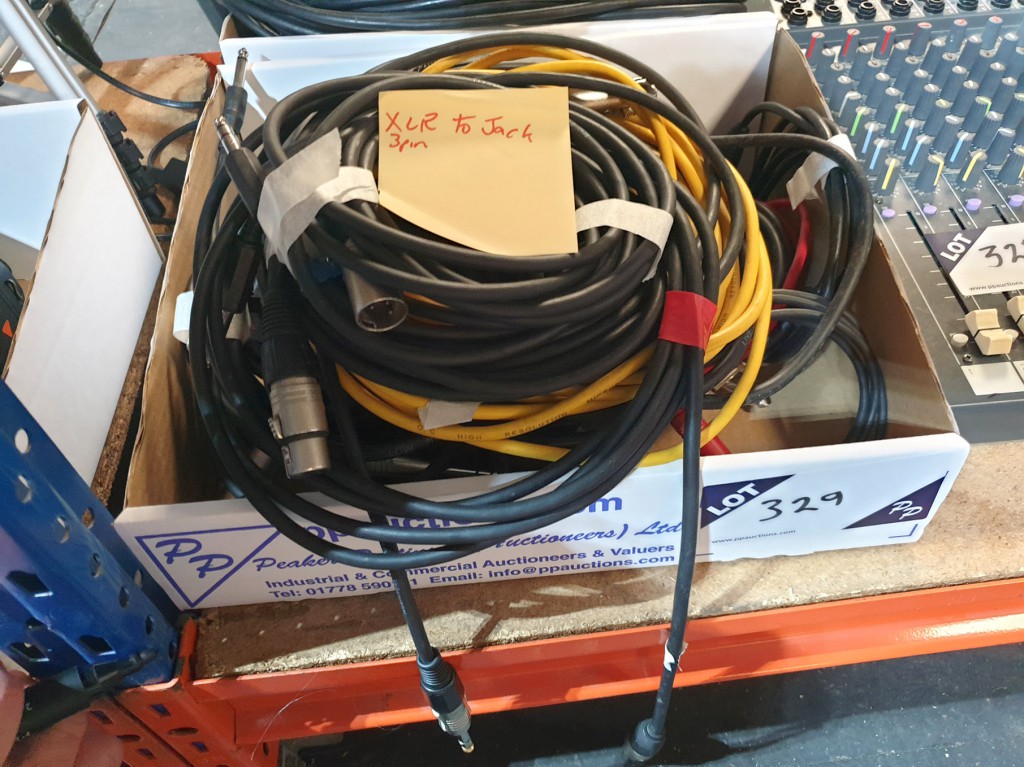 Qty various XLR to Jack 3 pin cables