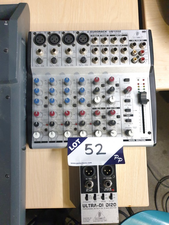 Behringer Eurorack UB1202 mic / line mixer, Behrin...