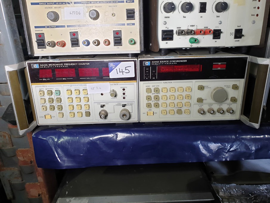 HP 5343A microwave frequency counter, HP 5344A sou...