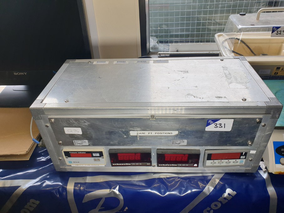 Pressure test rack, 2x Druck gauges, 2x Schaevitz...
