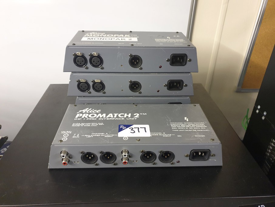 3x Alice monopak interface units, Alice promatch2...