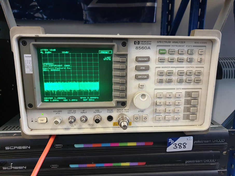 HP 8560A spectrum analyser, 50Hz-2.9GHz