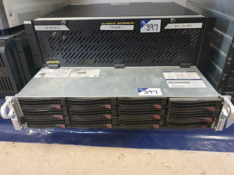 Evertz 7800FR-QT main frame chassis with plug in c...