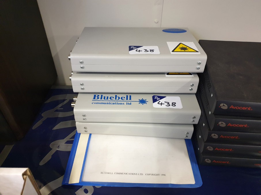 2x Bluebell BB110 fibre optic transceiver, 2x Blue...