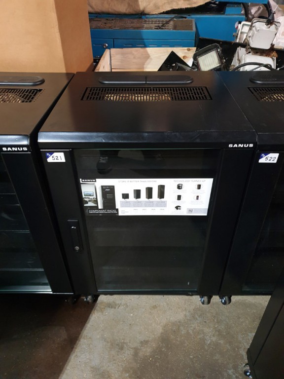 Sanus 15U mobile component rack (unused)