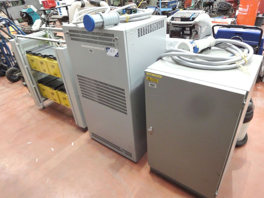 50v distribution system battery backup with three...