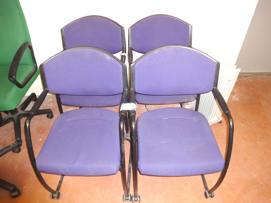 4x Giroflex purple upholstered, black framed meeti...