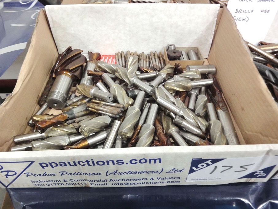 Qty various HSS end mills to 2" approx (unused) -...
