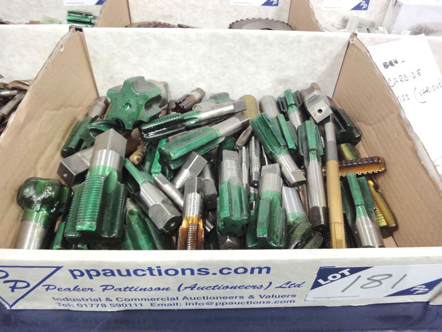 Qty various large HSS taps to 1 3/4" approx (unuse...