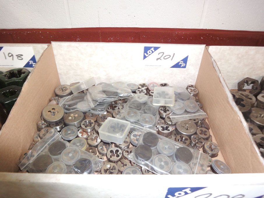 Qty various metric / imp round dies to 5/16" appro...