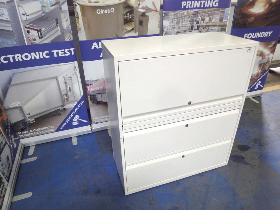 Bisley white metal 2 drawer filing cabinet & stora...