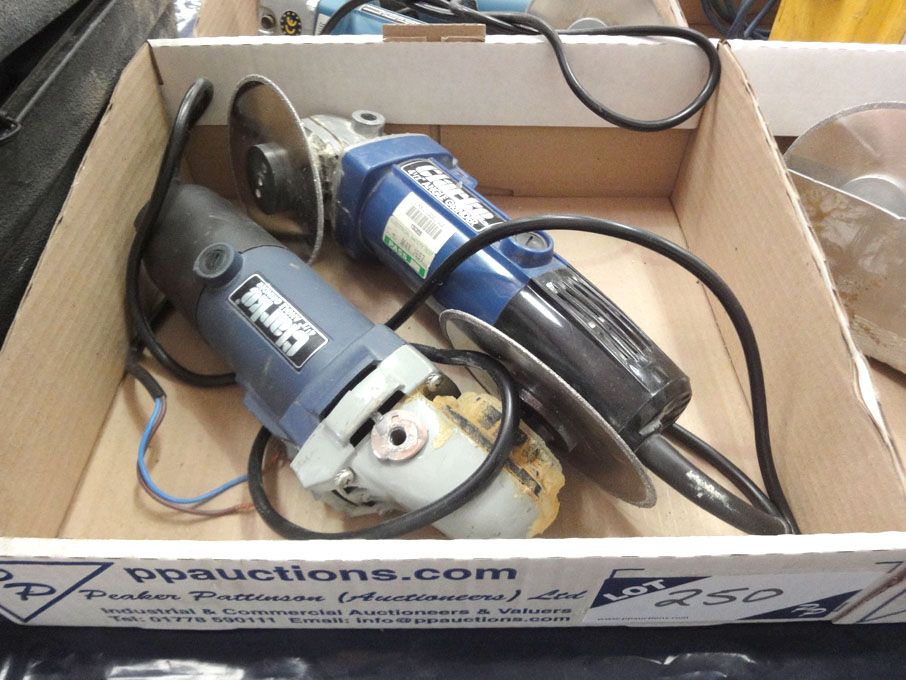 2x Clarke 4 1/2" angle grinder, 500W, 10000rpm, 2...