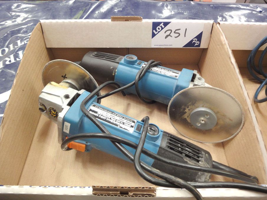 2x Clarke 4 1/2" angle grinder, 500W, 10000rpm, 2...