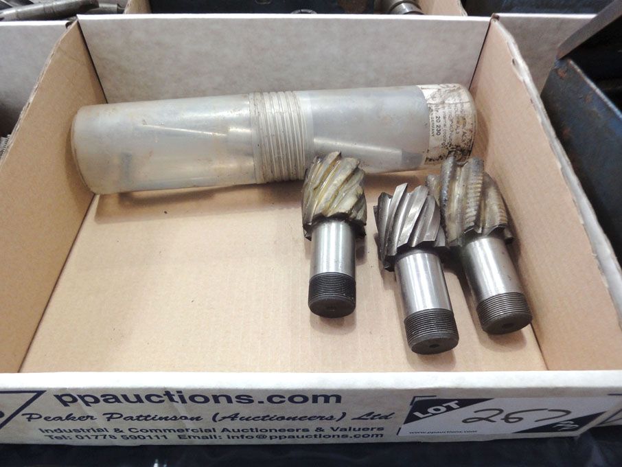 Qty various HSS end mills & AL3 tool holder - Lot...