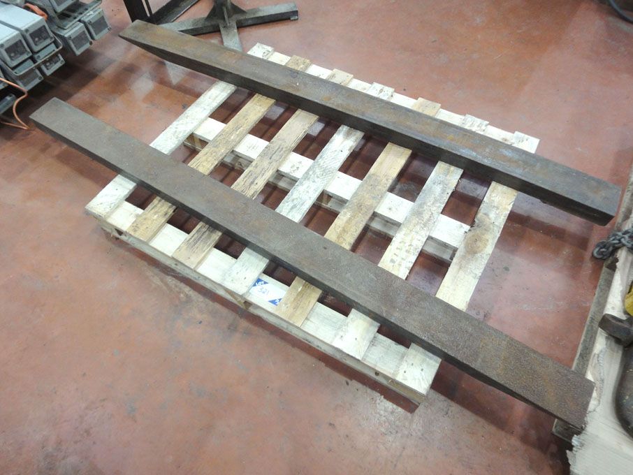 Pair steel forklift fork extensions, 2000x100mm -...
