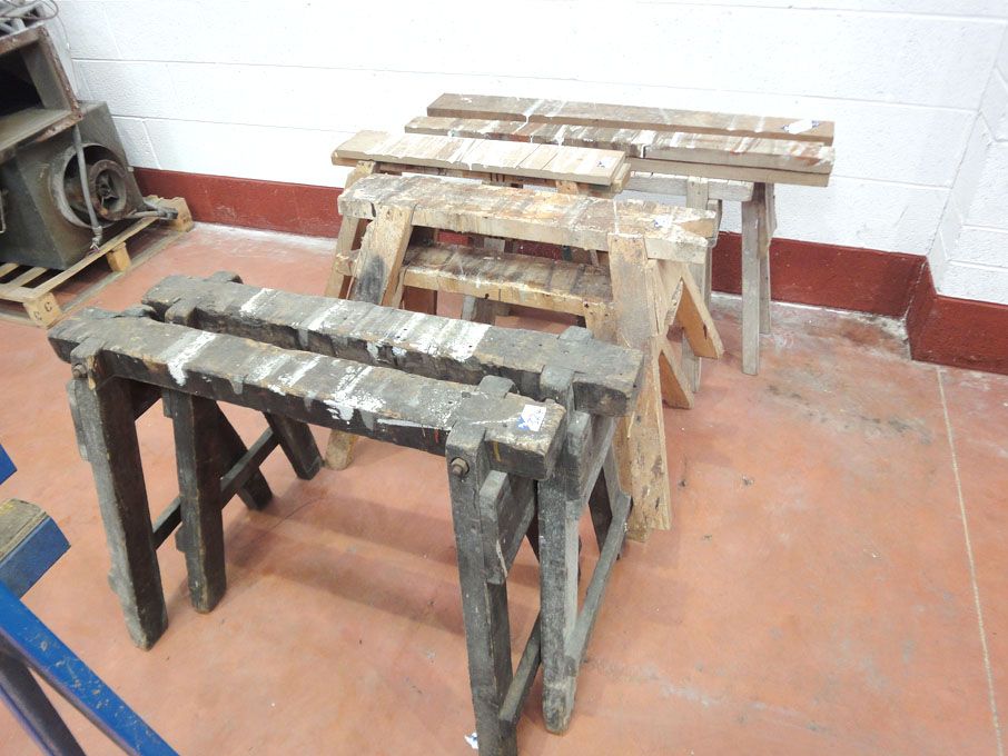 3 pairs wooden tressles - Lot Located at: Kings Cl...