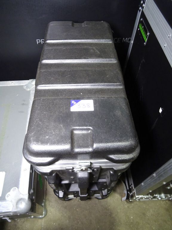 Black plastic flight case, 500x500x230mm