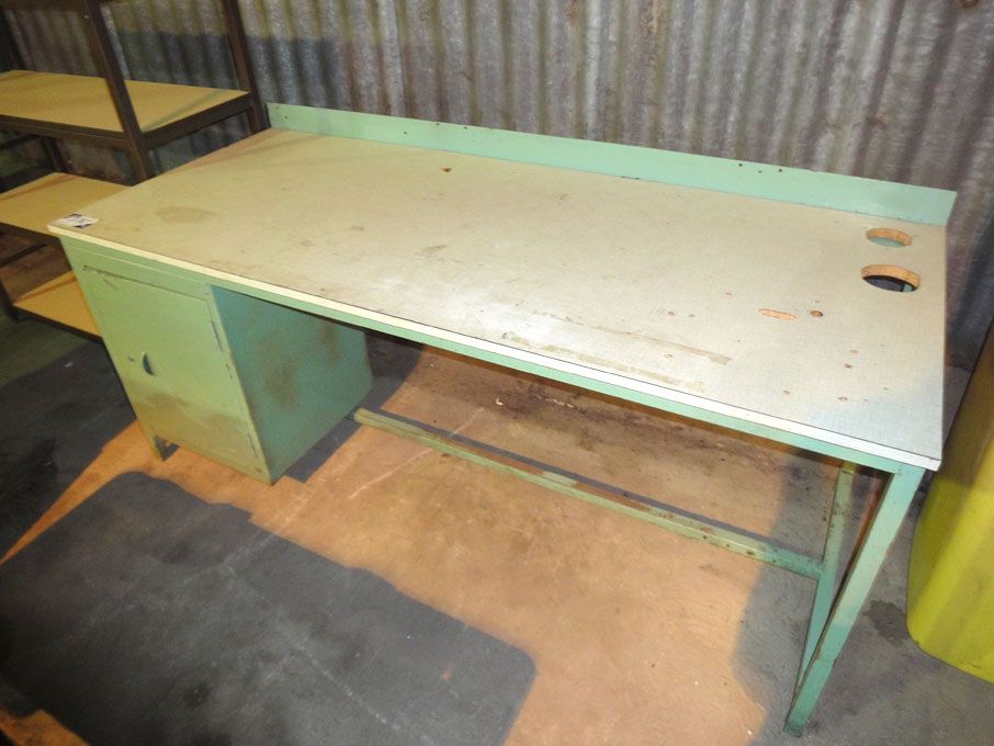 Metal framed work bench, 1830x780mm & 4 shelved me...