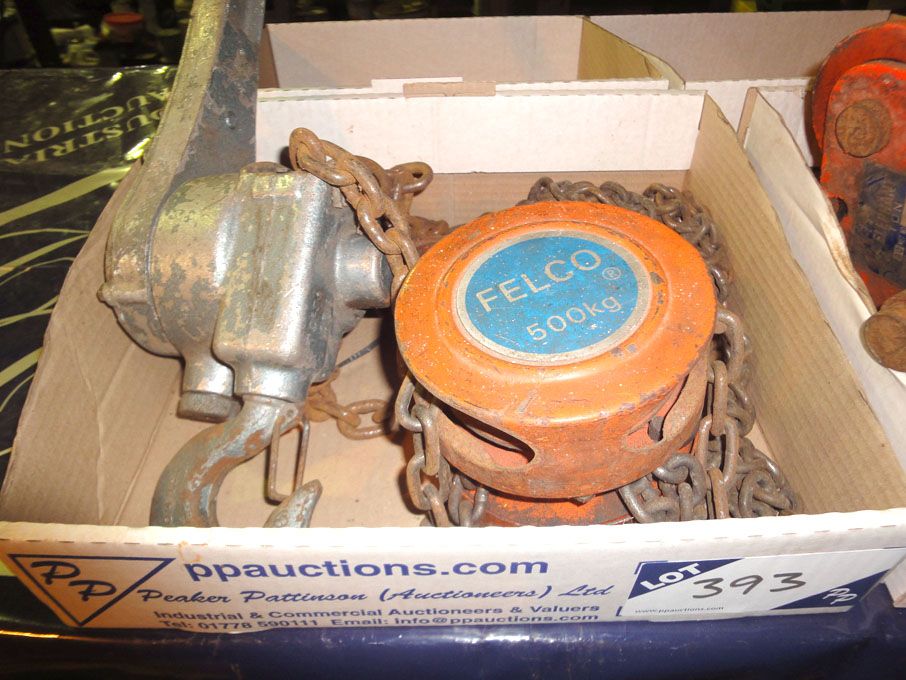 Felco 500kg manual chain hoist & Morris Levalift 1...