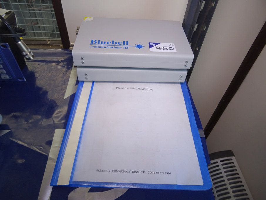 2x Bluebell FO1100 fibre optic transceiver