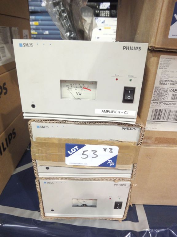3x Philips SM25 amplifier modules, 240W (boxed & u...